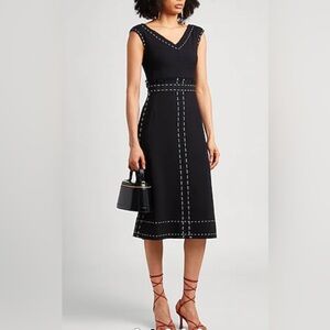 NWT RUNWAY Dolce&Gabbana Belted Stretch Wool Military Dress BLACK. 6/8. $2600